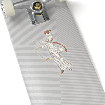 Robe de linon imprimé (Printed linen dress) by George Barbier Kiss-Cut Stickers (4 Sizes)