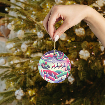 Festive Reindeer Flight Glass Ornament