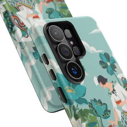 🐉🌿 The Dragon Keeper Phone Case – Art Deco Floral Fantasy