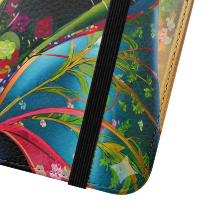 🦝✨ Cybernetic Red Panda Flip Case – Neon Charm & Futuristic Wonder