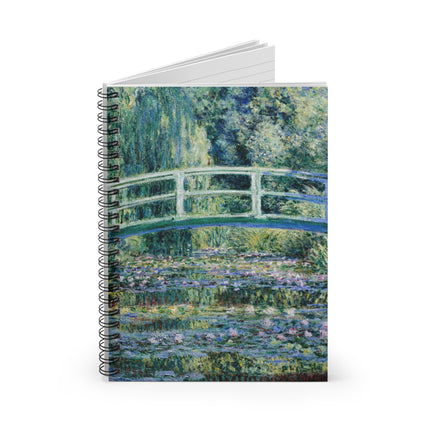 Water Lilies and Japanese Bridge by Claude Monet Spiral Notebook - Ruled Line
