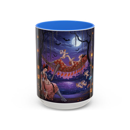 🌙🎃 Moonlit Mischief In The Pumpkin Grove Colorful Mug – Whimsical Halloween Fantasy