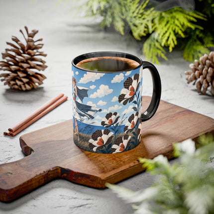 🌊🌼 The Windswept Seaside Promenade Colorful Mug – Art Deco Coastal Elegance