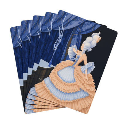 🩵🎀 The Lady Of The Blue Ribbons Playing Cards – Art Deco Rococo Elegance