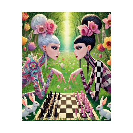 ♟️🌸 Spring Gambit: A Fairy’s Move Matte Vertical Poster – Whimsical Chess & Spring Magic