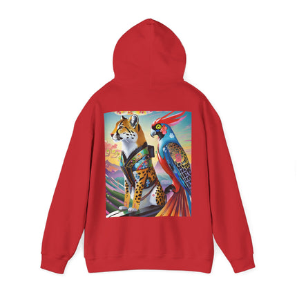 Cheetah and Parrot Cybernetic Duet – Heavy Blend™ Hooded Sweatshirt