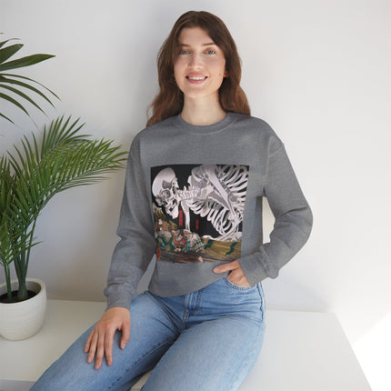Mitsukuni Defying the Skeleton Spectre by Utagawa Kuniyoshi Heavy Blend™ Crewneck Sweatshirt