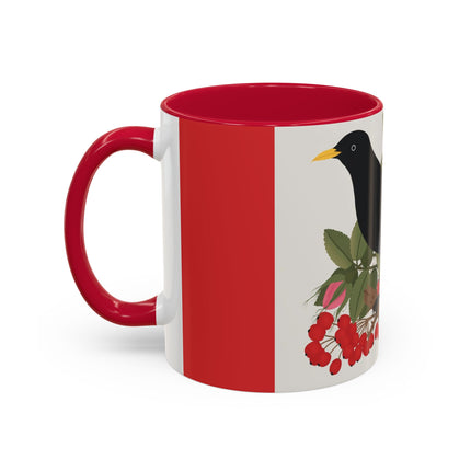Blackbird & Rose Colorful Mugs – Timeless Elegance & Nature's Harmony