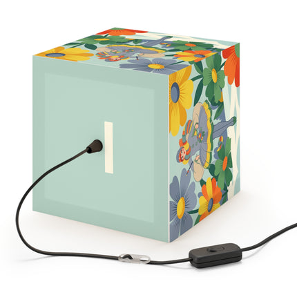❄️🌼 The Winter Flower Wanderer Light Cube Lamp – Colorful Art Deco Snow Fantasy