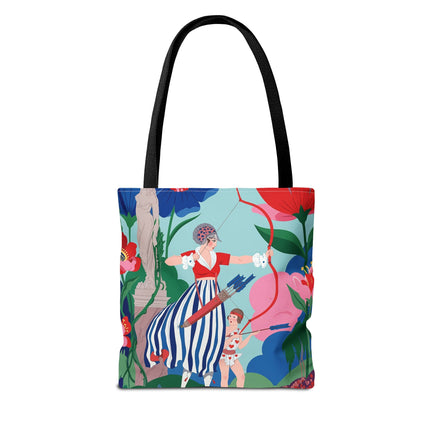🏹🌺 The Lady Of The Enchanted Garden Archery Tote Bag – Art Deco Floral Adventure
