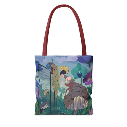 🦚🌸 The Lady Of The Peacock Garden Tote Bag – Art Deco Floral Fantasy