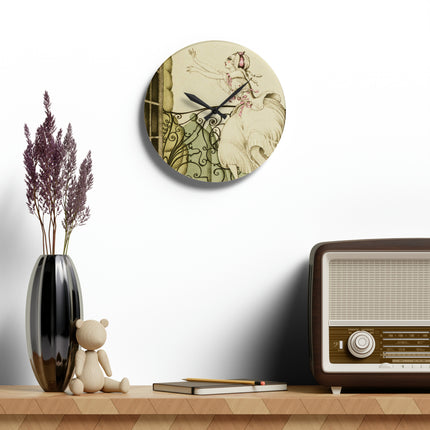 Sur talons rouges (On Red Heels) pl 02 by Gerda Wegener Acrylic Wall Clock, Round and Square