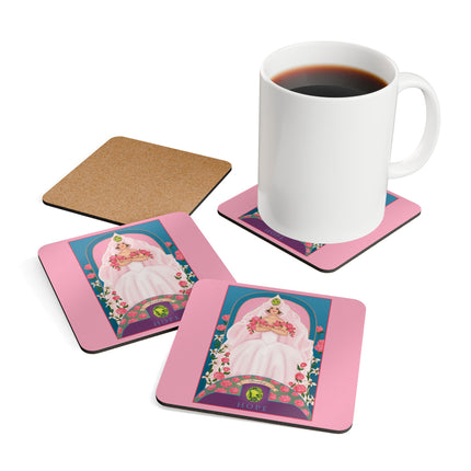 Leo Zodiac Design – August & Peridot by Sofia Chiostri | Corkwood Coaster Set
