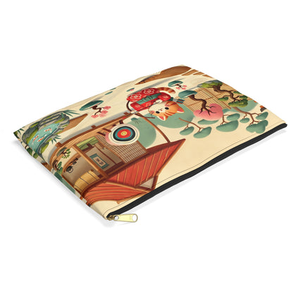 Archer Kitten in the Zen Garden Accessory Pouch – Focus, Whimsy & Zen Balance