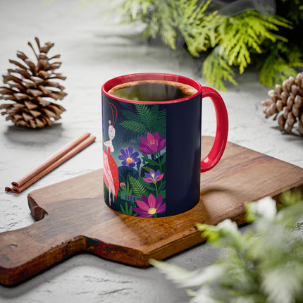 Moonlight Waltz Among The Blossoms Colorful Mugs – Art Deco Floral Enchantment