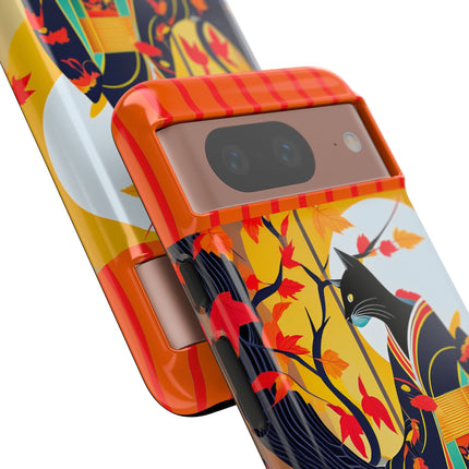 Black Cat in Kimono Phone Cases