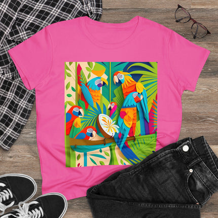 Colorful Macaws Women's Midweight Cotton Tee