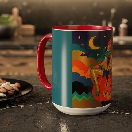 🌙🎃 The Witch Of Crescent Moon Pumpkin Colorful Mug – Colorful Halloween Charm