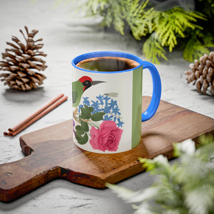 Woodpecker & Rose Colorful Mugs – Vibrant Spring & Bold Beauty
