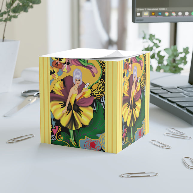 Enchanted Pansy Elegance Note Cube