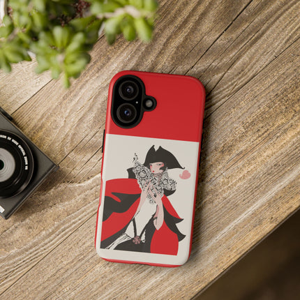 Crimson Masquerade Phone Case – Dramatic Grace & Bold Elegance
