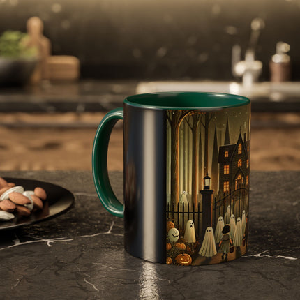 Ghostly Welcome – A Halloween Night Colorful Mugs (11oz, 15oz)