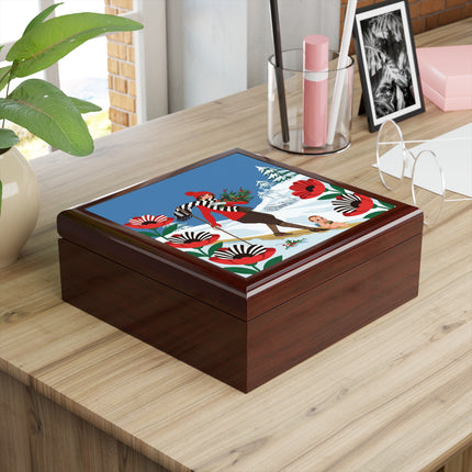 🎿🎄 The Christmas Holly Skier Jewelry Box – Whimsical Holiday Fantasy