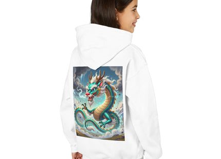 Tibetan Dragon in Battle Youth Heavy Blend Hooded Sweatshirt