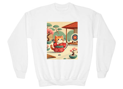 Archer Kitten in the Zen Garden Youth Crewneck Sweatshirt