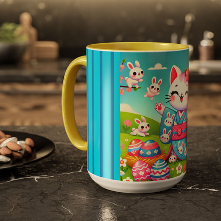 Springtime Kitten’s Easter Joy Colorful Mugs (11oz, 15oz)