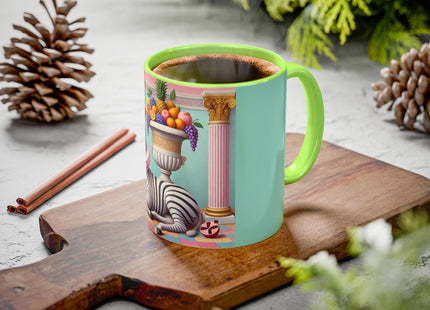 Still Life with Zebra, Fruit, and Pink Columns Colorful Mugs (11oz, 15oz)