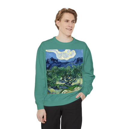 Olive Trees by Vincent Van Gogh Garment-Dyed Sweatshirt