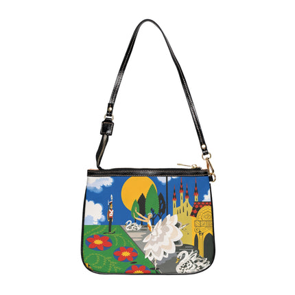 🦢🏰 The Enchanted Swan Ballet Small Shoulder Bag – Art Deco Fairytale Whimsy