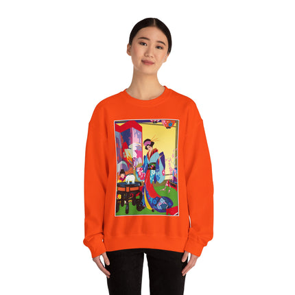 A Timeless Journey by Umberto Brunelleschi Heavy Blend™ Crewneck Sweatshirt
