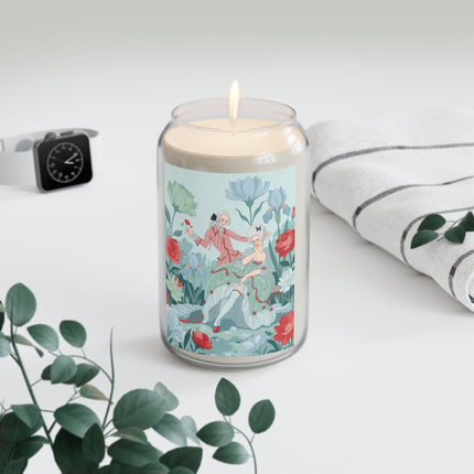 🌹💙 The Rose Garden Courtship Scented Soy Candle – Art Deco Floral Romance
