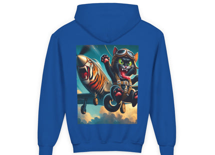 Parachuting Cat Commando Youth Heavy Blend Hooded Sweatshirt