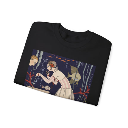 L'Etourdissant Petit Poisson (The Dazzling Little Fish) by George Barbier Heavy Blend™ Crewneck Sweatshirt