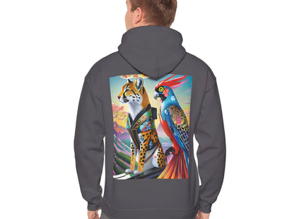 Cheetah and Parrot Cybernetic Duet – Heavy Blend™ Hooded Sweatshirt