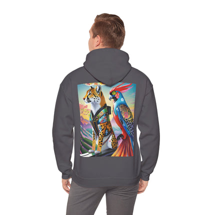 Cheetah and Parrot Cybernetic Duet – Heavy Blend™ Hooded Sweatshirt