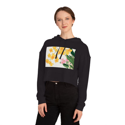 Golden Bow Orchid by Tanigami Kônan Women’s Cropped Hooded Sweatshirt