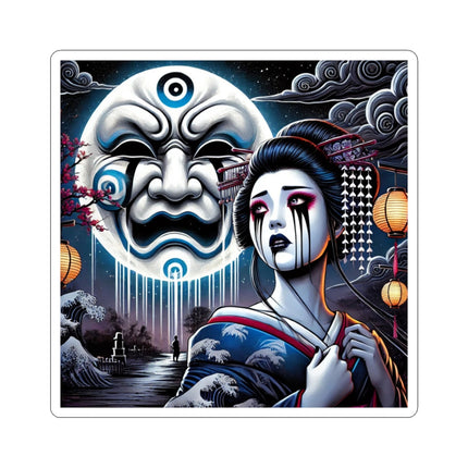 Geisha’s Black Ink Tears Kiss-Cut Stickers (4 Sizes)