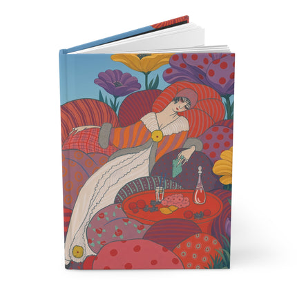🍓🌸 The Polka Dot Garden Daydream Hardcover Journal – Art Deco Fashion Whimsy