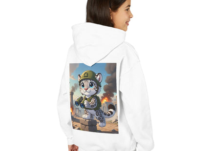 Snow Leopard Lookout Youth Heavy Blend Hooded Sweatshirt