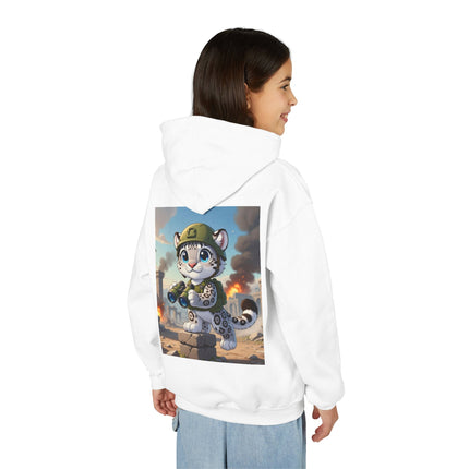 Snow Leopard Lookout Youth Hooded Sweatshirt – Adventure, Curiosity & Fearless Style