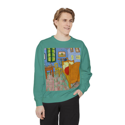 The Bedroom by Vincent van Gogh Unisex Garment-Dyed Sweatshirt
