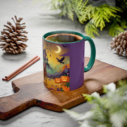 🌙🎃 The Scarecrow Of Haunted Hollow Colorful Mug – Whimsical Halloween Mystery