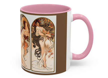 The Seasons by Alphonse Maria Mucha Colorful Mugs (11oz, 15oz)