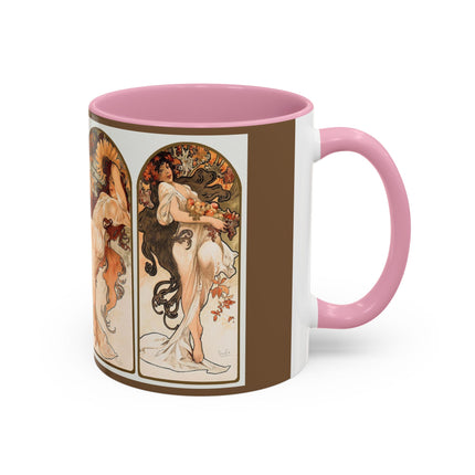 The Seasons by Alphonse Maria Mucha Colorful Mugs (11oz, 15oz)