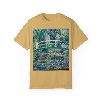 Water Lilies and Japanese Bridge by Claude Monet Unisex Garment-Dyed T-shirt