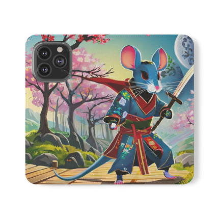 🐀⚔️ Cyber Samurai Rat Flip Case – Neon Discipline & Futuristic Skill